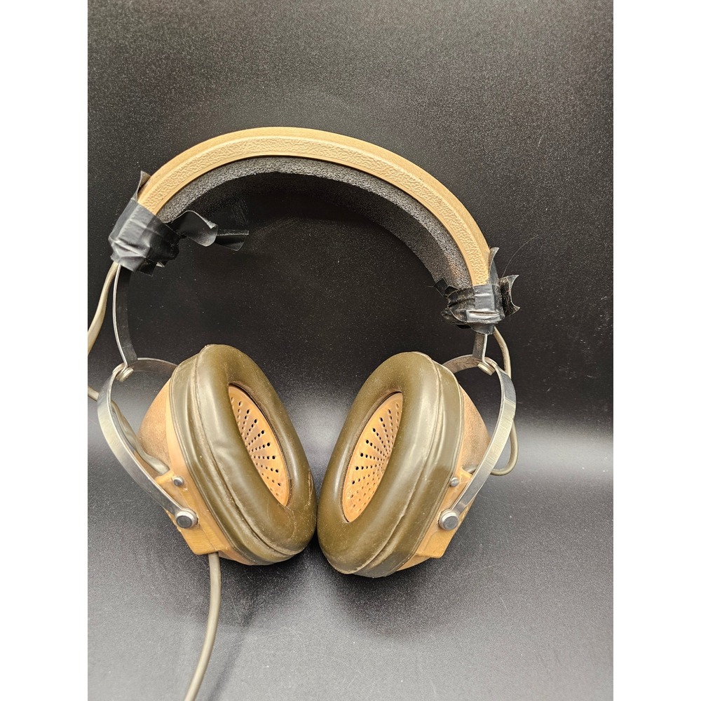 Vintage Koss K-6LC Stereo Headphones Brown Tan Over Ear Wired 1/4 Inch Jack Retr
